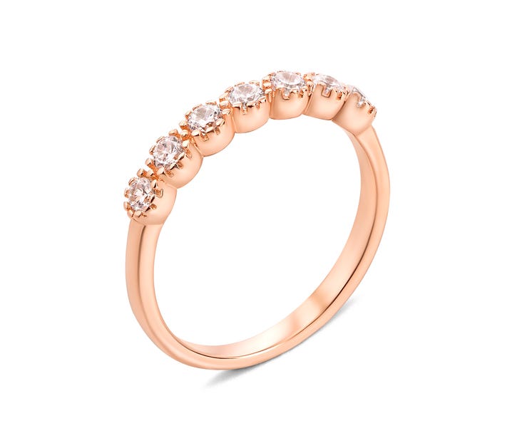 Серебряное кольцо с фианитами и позолотой (1RI59977/пз-R): купить