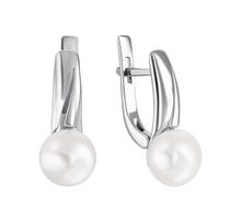 Срібні сережки з перлами (2454/1р-PWT)