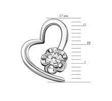 Серебряная подвеска Сердце с фианитом (7PE40083): купить