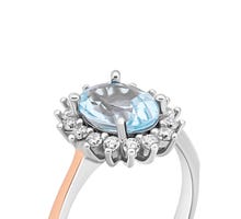 Серебряное кольцо с топазом и фианитами (847К.т.Rh): купить
