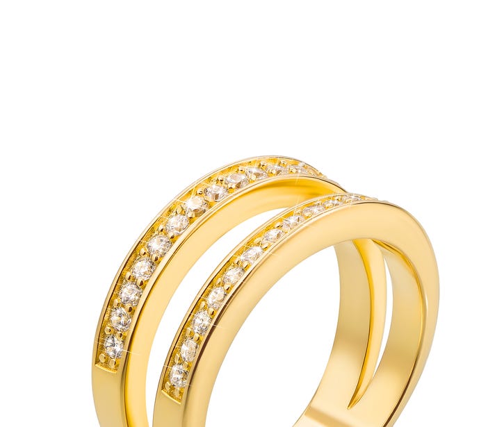 Серебряное кольцо с фианитами (AZ01145/4пз): недорого
