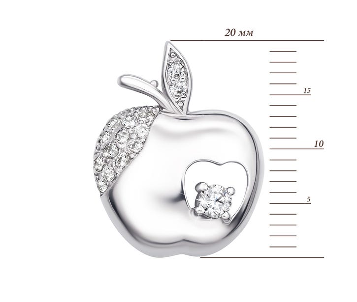 Срібна підвіска «Яблуко» з фіанітами (AZ03004/1): цена