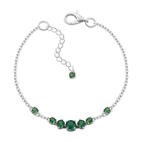 Срібний браслет з зеленим кварцом (4201р-QGR)