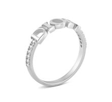 Серебряное кольцо с фианитами (1409К.Rh)