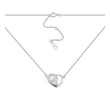 Серебряное колье Сердце с фианитами (1NE56662)