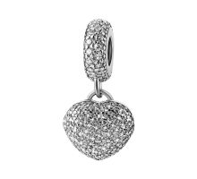 Серебряная бусина шарм Сердце (39093)