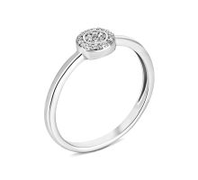 Срібна каблучка з діамантами (1766/1р-BR)