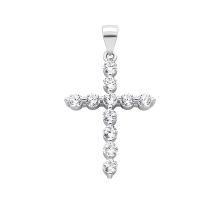 Серебряный крестик с фианитами (1PE69530)