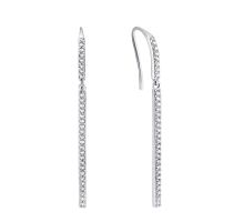 Срібні сережки-підвіски з фіанітами (ЛК-0129р)