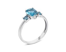 Срібна каблучка з кварцом London blue (1732/1р-QLB)