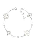 Серебряный браслет с перламутром и фианитами (FB8089)