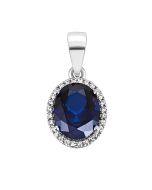 Срібна підвіска з гідротермальним сапфіром і фіанітами (3890р-HSPH)