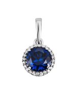 Серебряная подвеска с гидротермальным сапфиром и фианитами (3896р-HSPH)