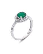 Серебряное кольцо с агатом и фианитами (1596/9р-GAG)