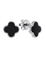 Срібні пусети Конюшина з емаллю (20195эч)