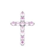 Серебряный крестик с сапфирами (3010/1р-PSPH)