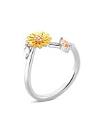 Серебряное кольцо Цветок с позолотой и фианитами (SZDR10114)