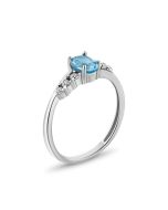 Серебряное кольцо с топазом и фианитами (SZDR31846)