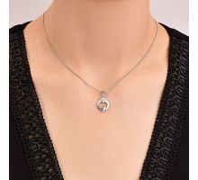 Срібна підвіска Серце з фіанітами (7P18587): купить