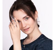Срібні сережки-підвіски Зірочки з фіанітами (2270/1р-CZ): купить