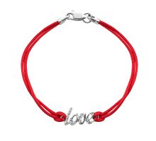 Браслет на нитці з фіанітами Love (4028-кр)