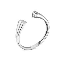 Фаланговое серебряное кольцо с фианитами (81697б)
