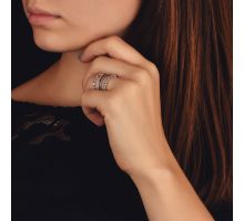 Фалангова срібна каблучка з фіанітами (KR40387): купить
