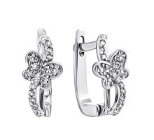 Срібні сережки Метелики з фіанітами (FE1483)