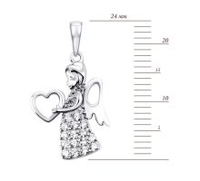 Серебряная подвеска Ангел с фианитами (ЛК-0185р): купить