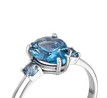 Срібна каблучка з кварцом London blue (1664/1р-QLB): купить
