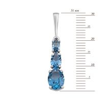 Срібна підвіска з кварцом London blue (3981р-QLB): купить
