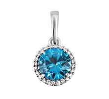 Серебряная подвеска с кварцем London blue и фианитами (3896р-QLB)
