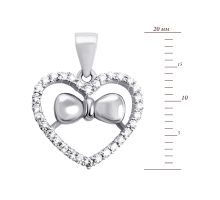 Серебряная подвеска Сердце с фианитами (1SE61783-P): купить