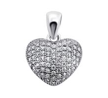 Срібна підвіска Серце з фіанітами (PPS 1726-13 П.Rh)