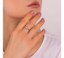 Срібна каблучка Квітка з фіанітами (715К.Rh): купить