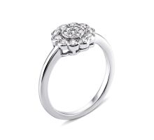 Серебряное кольцо Цветок с фианитами (PSS0831R)