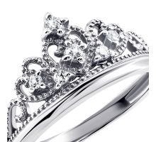 Серебряное кольцо Корона с фианитами (500108-Р): купить