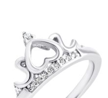 Серебряное кольцо Корона с фианитами (7RI67908): купить
