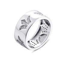 Срібна каблучка Корона з фіанітами (К2Ф/1240-15.5)