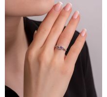 Серебряное кольцо с аметистом и фианитами (1489/1р-AMET): купить