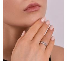 Срібна каблучка з фіанітами (КВ106с): купить