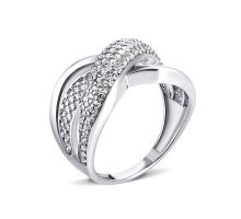 Серебряное кольцо с фианитами (КВ673с)
