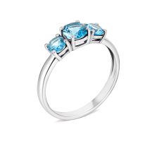 Срібна каблучка з кварцом London blue (1741/1р-QLB)