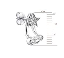 Срібні пусети з фіанітами 2 в 1 (PESS0664): купить
