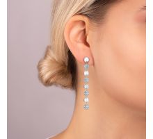 Срібні сережки-підвіски з фіанітами (CE6113): купить