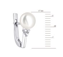 Срібні сережки з перлами і фіанітами (2440/1р-PWT): купить