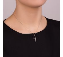 Срібний хрестик з фіанітами (ЛК-0190р): купить