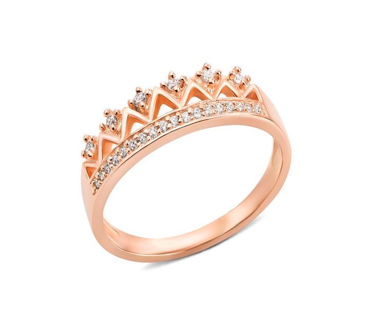 Серебряное кольцо «Корона» с фианитами (1RI32151/пз-R): купить