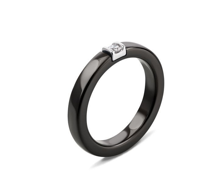 Серебряное кольцо с керамикой и фианитом (К2ФК/1008-16): купить