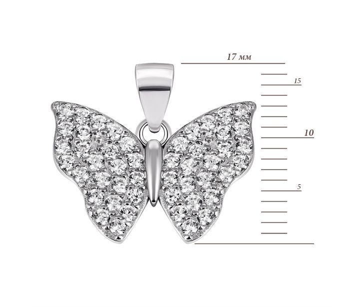 Срібна підвіска Метелик з фіанітами (7P18597): купить